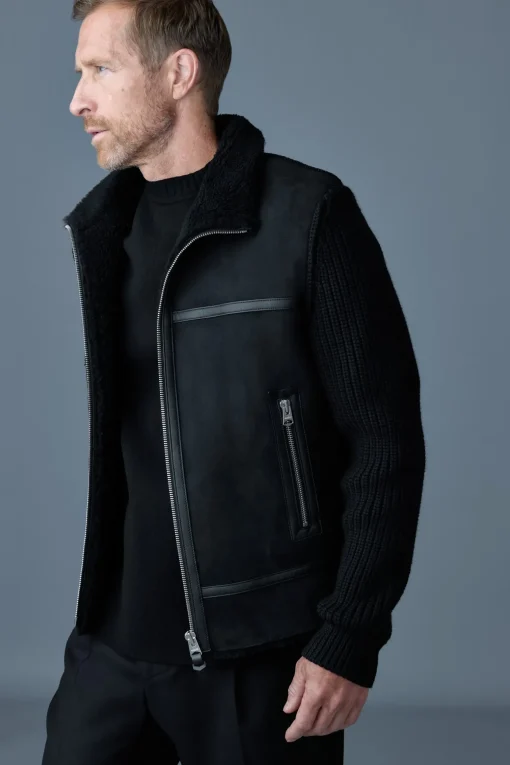 JONATHAN Mixed-media shearling jacket