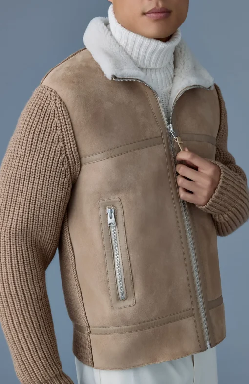 JONATHAN Mixed-media shearling jacket