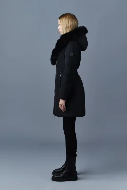 KAY Down coat with blue fox fur Signature Mackage Collar