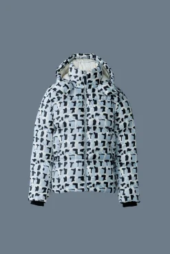 KENT-NV Tile graphic pattern down jacket with hood