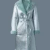 KIMBERLY Long leather shearling coat