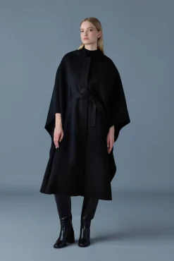 KIRSTYN Double-face wool cape coat