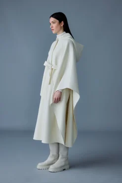 KIRSTYN Double-face wool cape coat