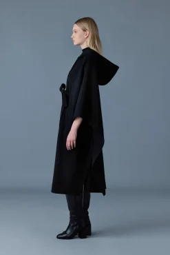 KIRSTYN Double-face wool cape coat