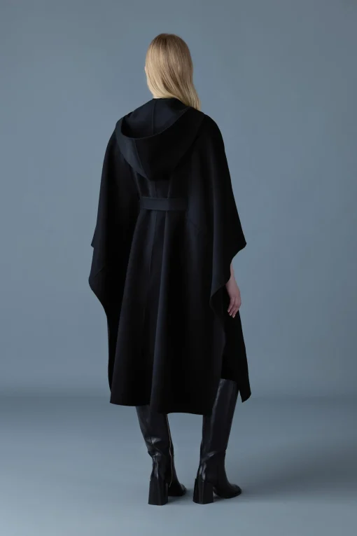 KIRSTYN Double-face wool cape coat