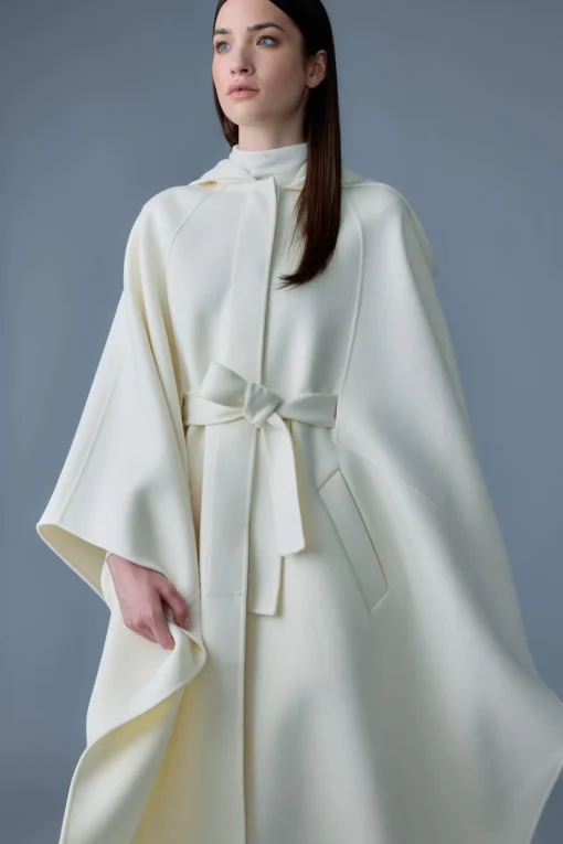 KIRSTYN Double-face wool cape coat