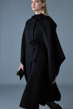 KIRSTYN Double-face wool cape coat