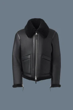 KRISTIAN Sheepskin jacket with spread collar