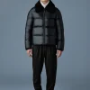KYRIE Leather down quilted Jacket with shearling collar