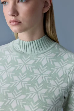 LAN-SF Snowflake Jacquard knit top