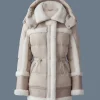 LILIBETH Mixed-media shearling down parka