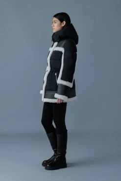 LILIBETH Mixed-media shearling down parka