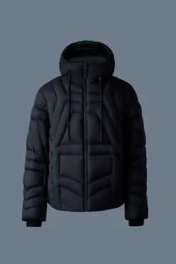 LUKE Softwash Geometrical channel quilt down jacket