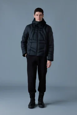 LUKE Softwash Geometrical channel quilt down jacket
