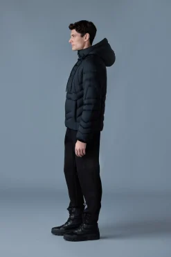 LUKE Softwash Geometrical channel quilt down jacket