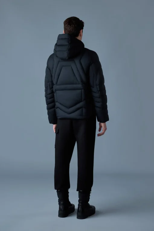 LUKE Softwash Geometrical channel quilt down jacket