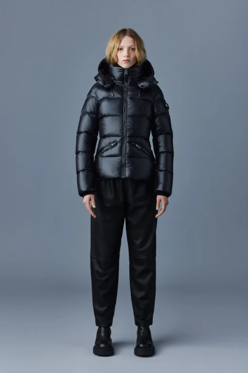 MADALYN lustrous light down jacket with hood for ladies