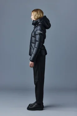 MADALYN lustrous light down jacket with hood for ladies