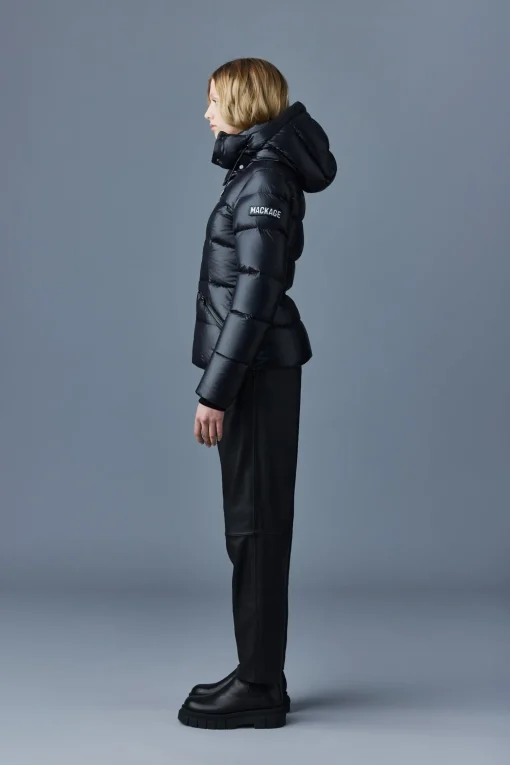 MADALYN lustrous light down jacket with hood for ladies