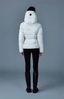 MADALYN lustrous light down jacket with hood for ladies