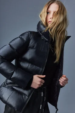 MADALYN lustrous light down jacket with hood for ladies