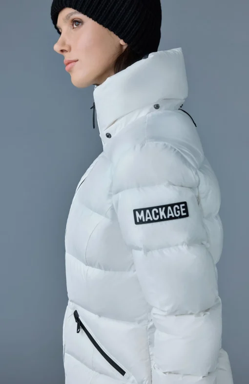 MADALYN lustrous light down jacket with hood for ladies