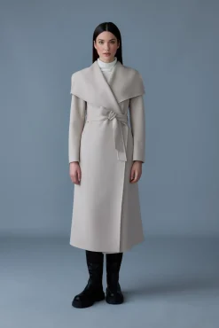 MAI-LST Double-Face Wool Stripe Wrap Coat
