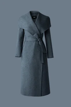 MAI-LST Double-Face Wool Stripe Wrap Coat