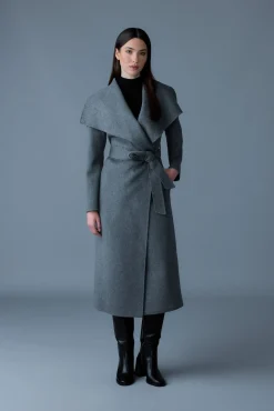 MAI-LST Double-Face Wool Stripe Wrap Coat