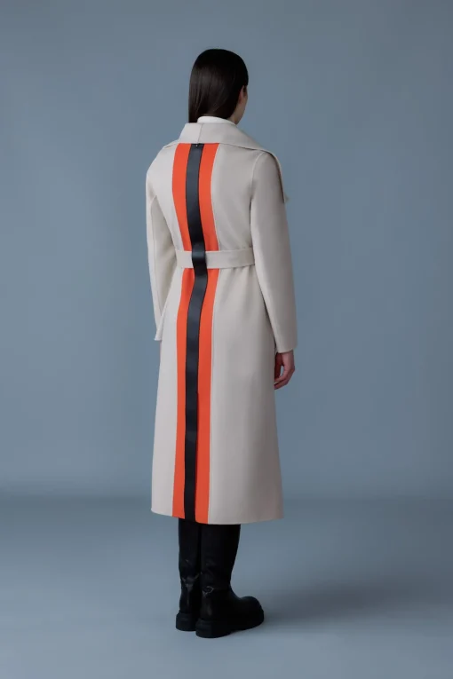 MAI-LST Double-Face Wool Stripe Wrap Coat