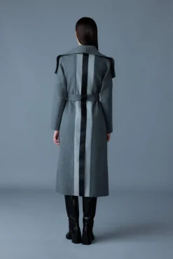 MAI-LST Double-Face Wool Stripe Wrap Coat