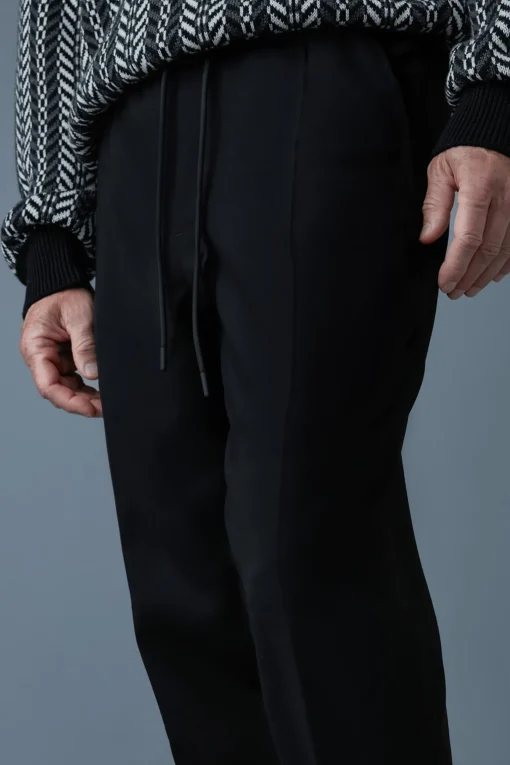 MARTIN Pleated wool pants with elasticized waist