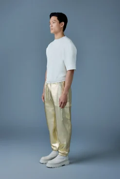 MARVIN-M Metallic double face jersey sweatpants