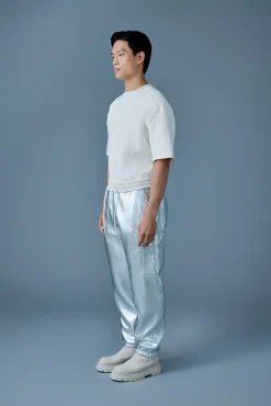 MARVIN-M Metallic double face jersey sweatpants
