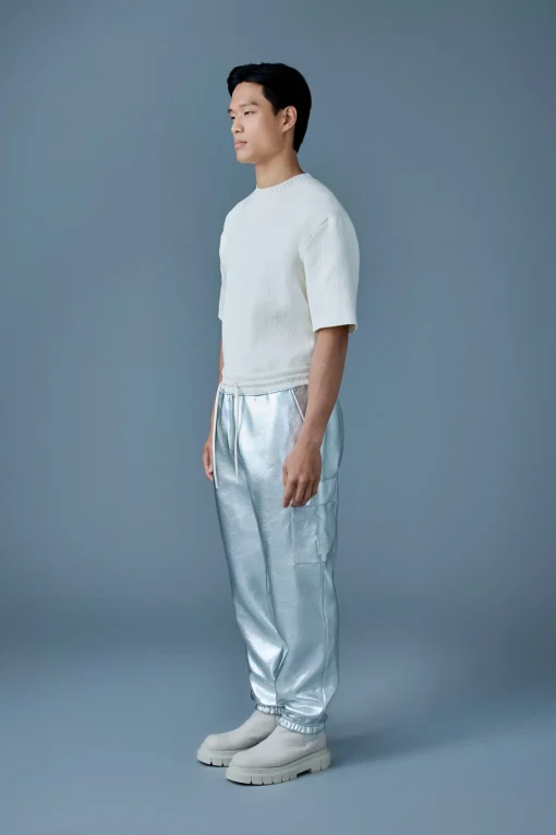 MARVIN-M Metallic double face jersey sweatpants