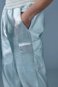 MARVIN-M Metallic double face jersey sweatpants