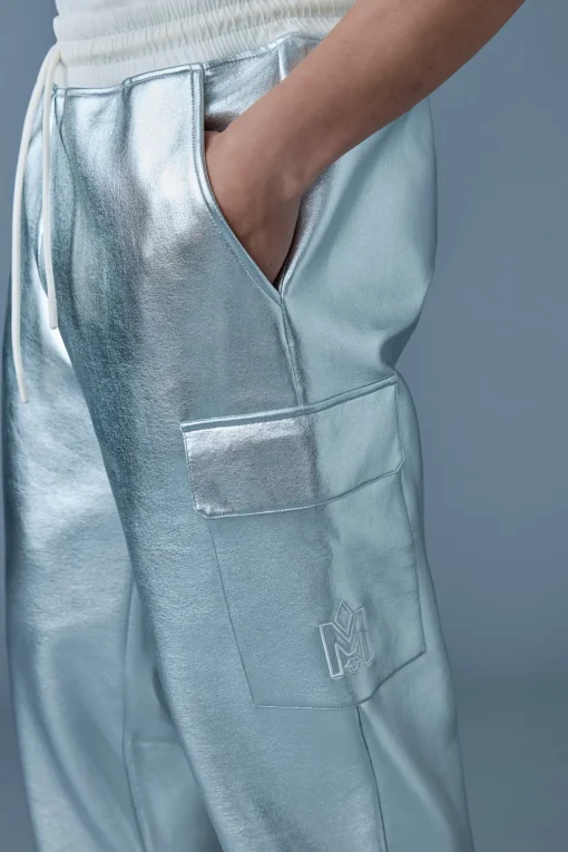 MARVIN-M Metallic double face jersey sweatpants