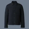 MATEO Vertical Quilted Jacket with Spread Collar
