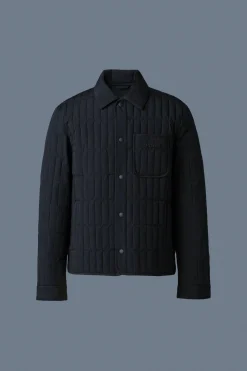 MATEO Vertical Quilted Jacket with Spread Collar