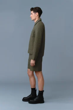 MATEO Vertical Quilted Jacket with Spread Collar