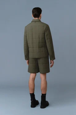 MATEO Vertical Quilted Jacket with Spread Collar