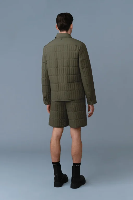 MATEO Vertical Quilted Jacket with Spread Collar