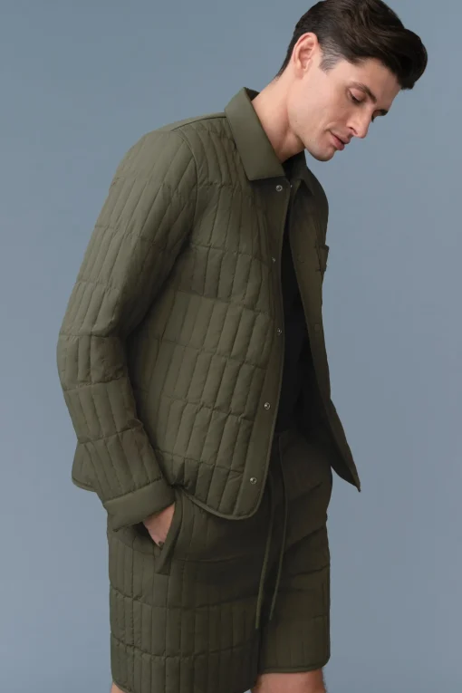 MATEO Vertical Quilted Jacket with Spread Collar