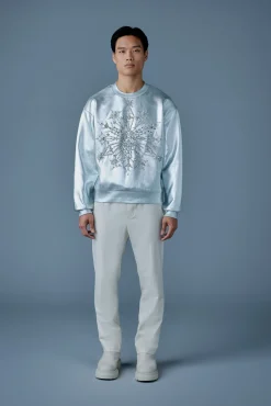 MAZI Snowflake diamante appliqué sweater