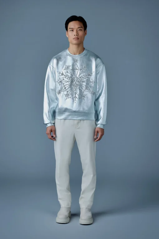 MAZI Snowflake diamante appliqué sweater