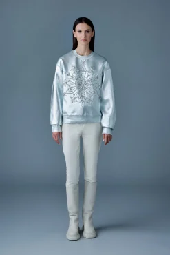 MAZI Snowflake diamante appliqué sweater