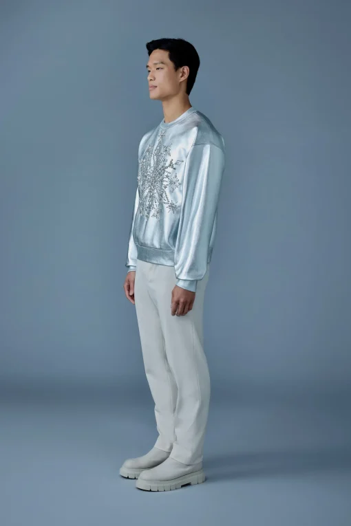 MAZI Snowflake diamante appliqué sweater