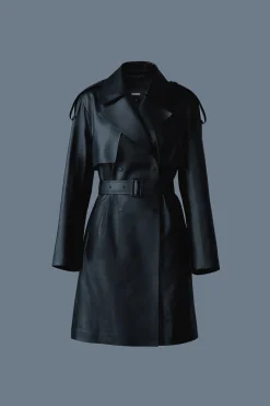 MEDORA Luster leather three-quarter coat