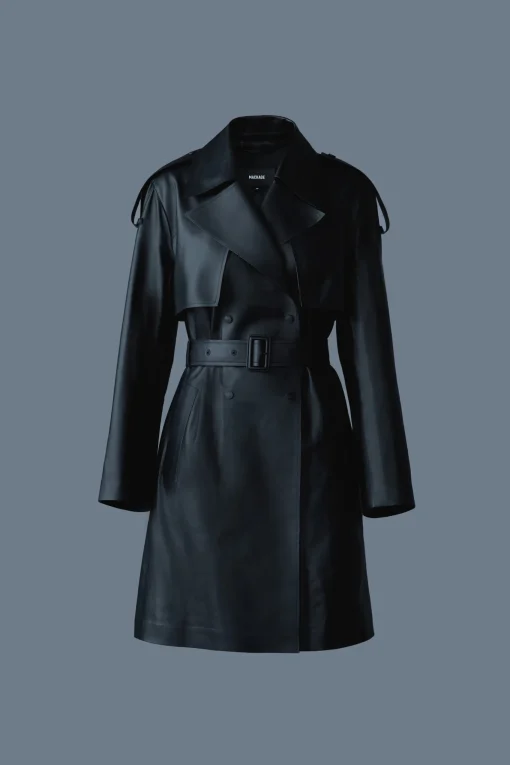 MEDORA Luster leather three-quarter coat