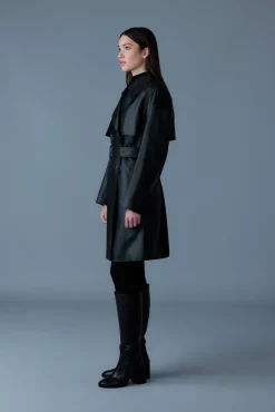 MEDORA Luster leather three-quarter coat